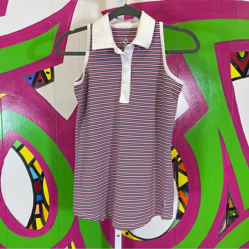 Jofit, Striped Collared Tank Top. Size Small. Excellent condition!
